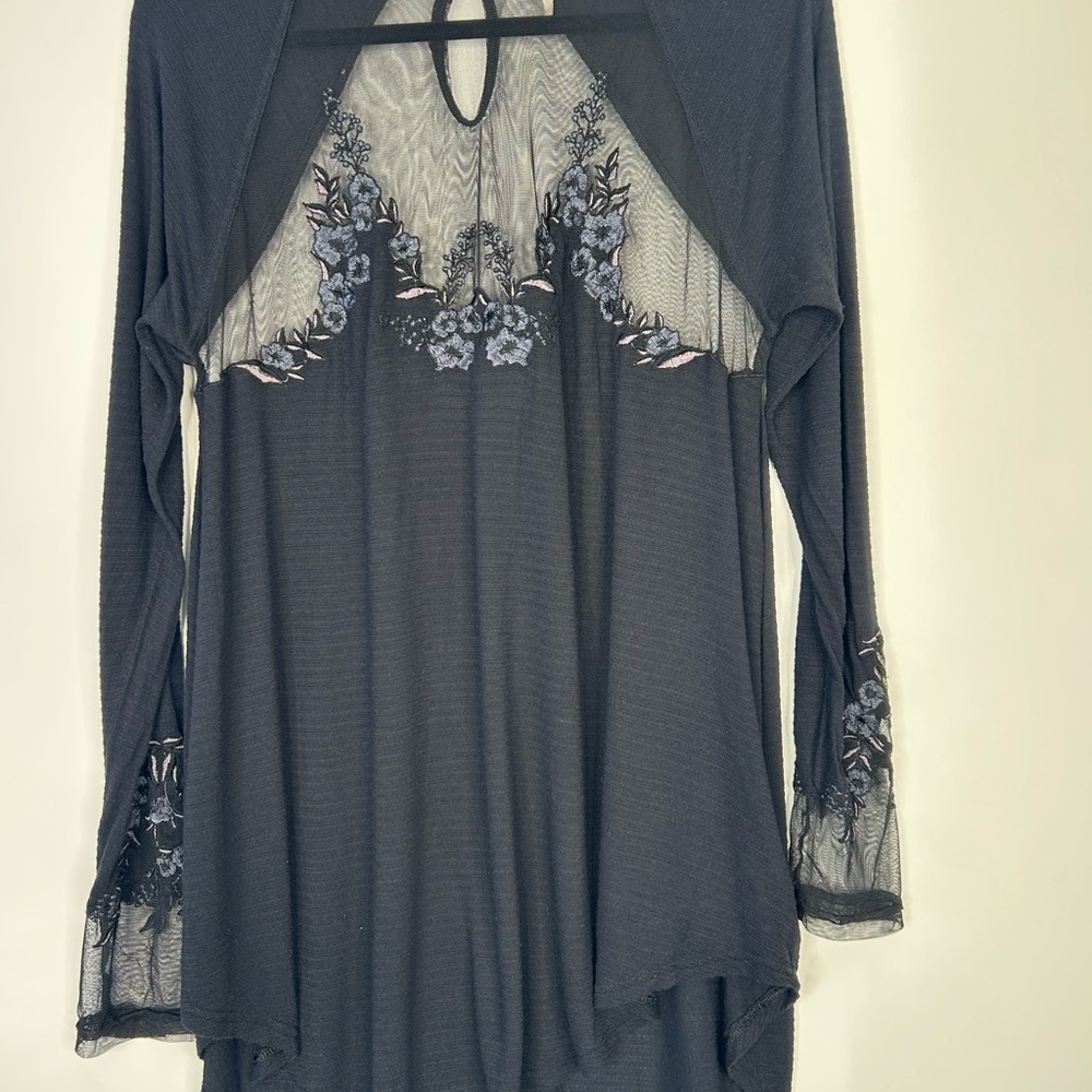 Elegant Black Sheer Lace Dress